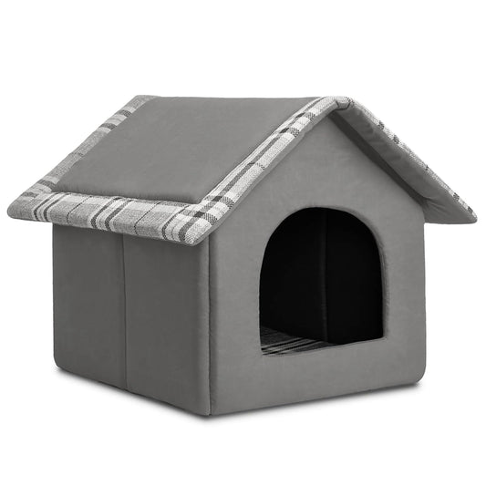 Hollypet Cozy Pet Bed House Warm Pet House Cave Sleeping Bed Puppy Nest for Cats and Small Dogs Gray