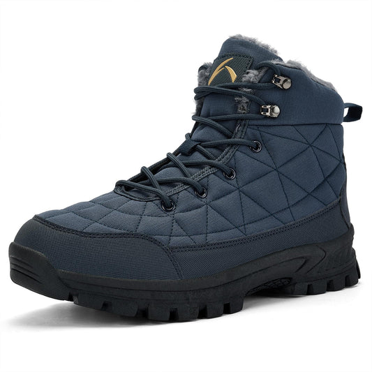 UPSOLO Mens Snow Winter Warm Waterproof Mid Ankle Boots Outdoor Trail Shoes Blue 9.5
